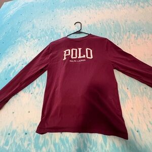 Polo by Ralph Lauren Kids Burgundy Long Sleeve Tee & Pants Set